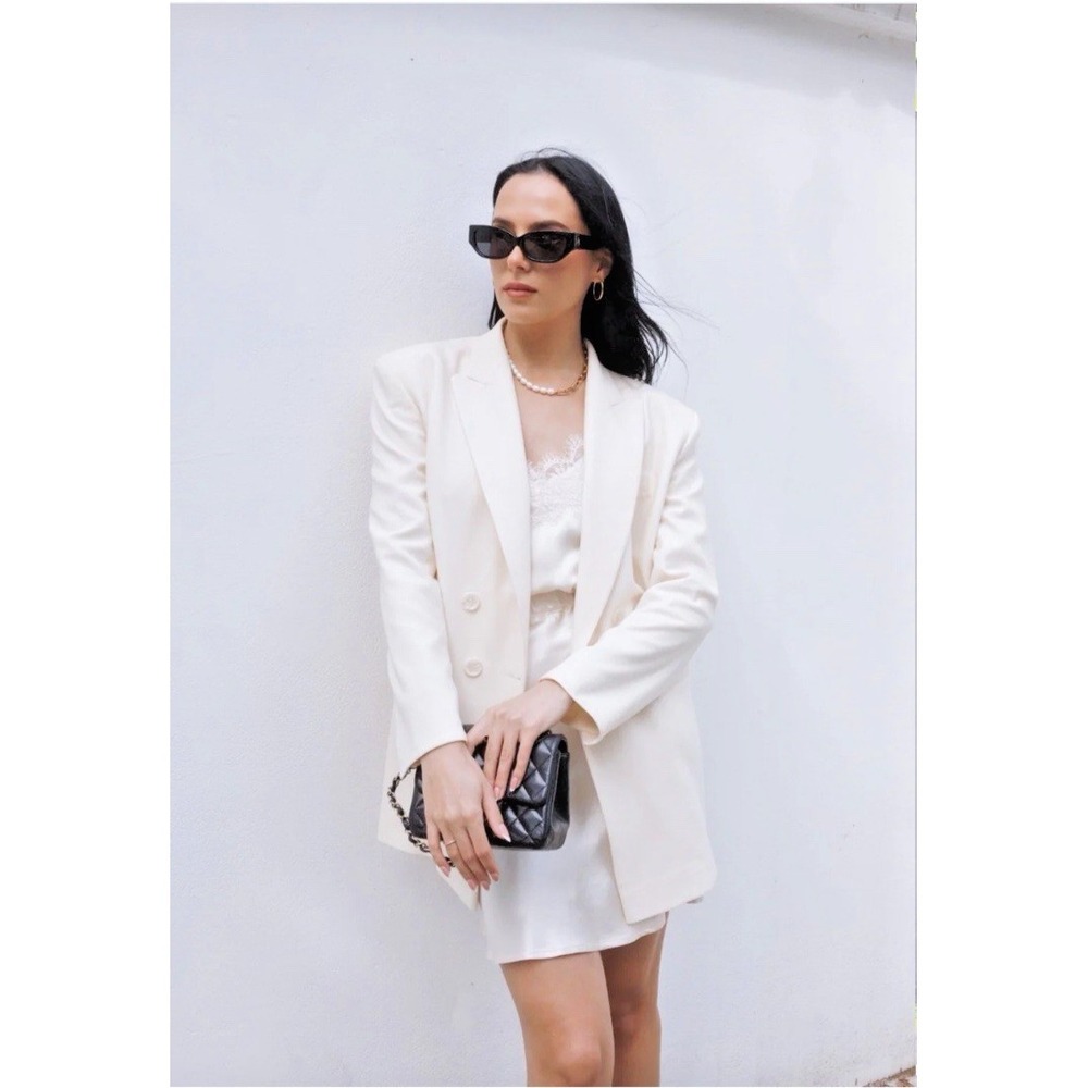 Sinead‎ Keary Women Size 8 The Tori Boyfriend Blazer Cream Jacket Business